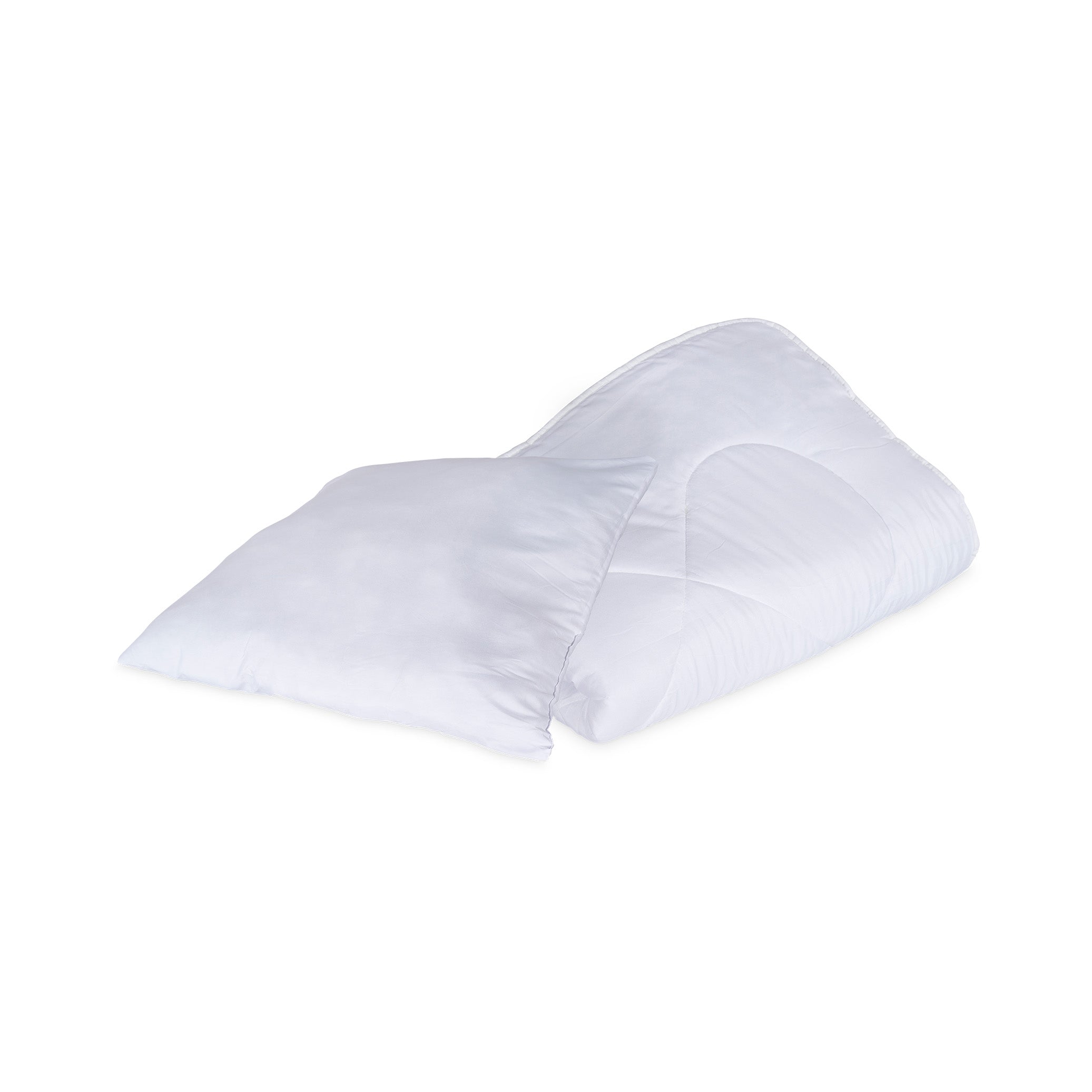 Pflegeleichtes Bettwaren-Set: Kopfkissen & Einziehdecke, Farbe Weiß – Füllgewicht 850 g / 1100 g