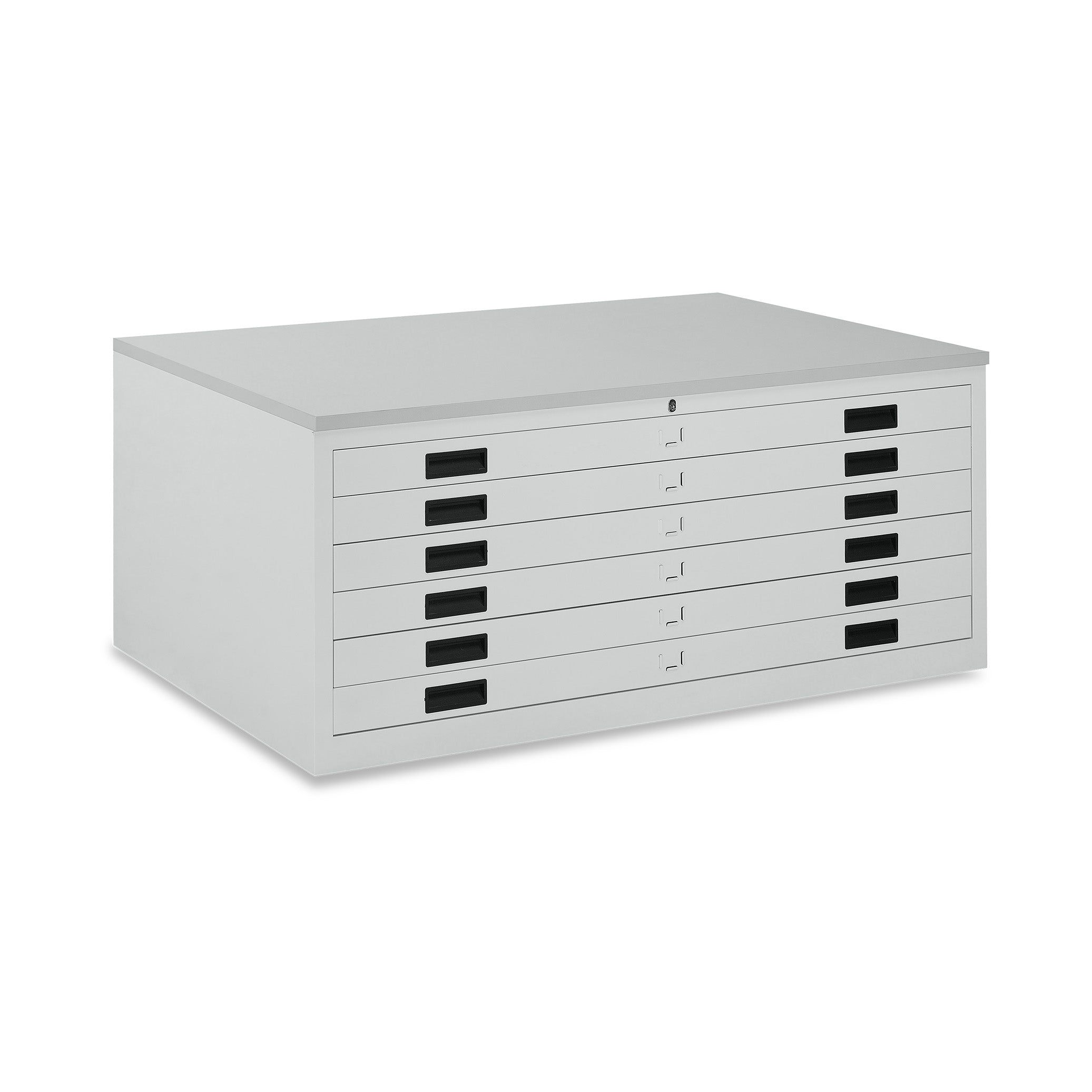 Großformatiger Zeichnungsschrank 1400 × 950 × 605 mm für DIN A0, Farbe Lichtgrau/Lichtgrau