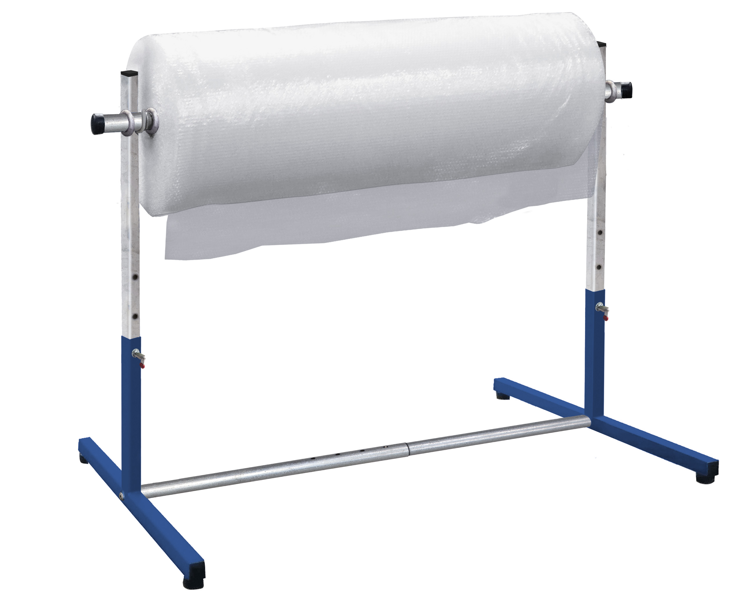 Verstellbarer Rollenständer 1340–2060 × 1005 mm, für Rollenbreite 1040–1760 mm, 100 kg Traglast, RAL 5010, ideal für Werkstatt & Produktion