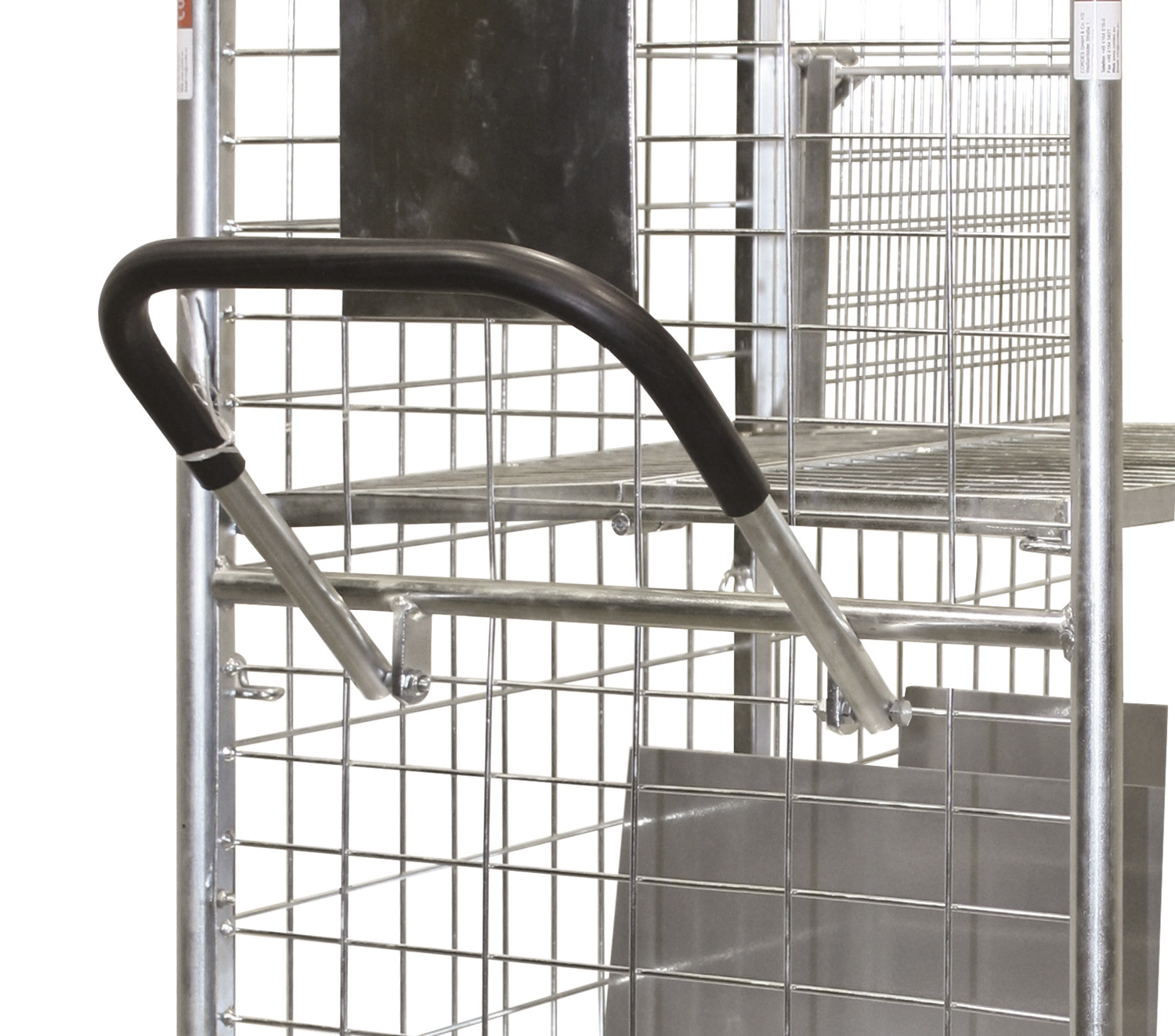 Robuster Schiebe-/Ziehbügel aus Stahl, klappbar und verzinkt, Tiefe 370 mm Robuster Schiebe-/Ziehbügel aus Stahl, klappbar und verzinkt, Tiefe 370 mm