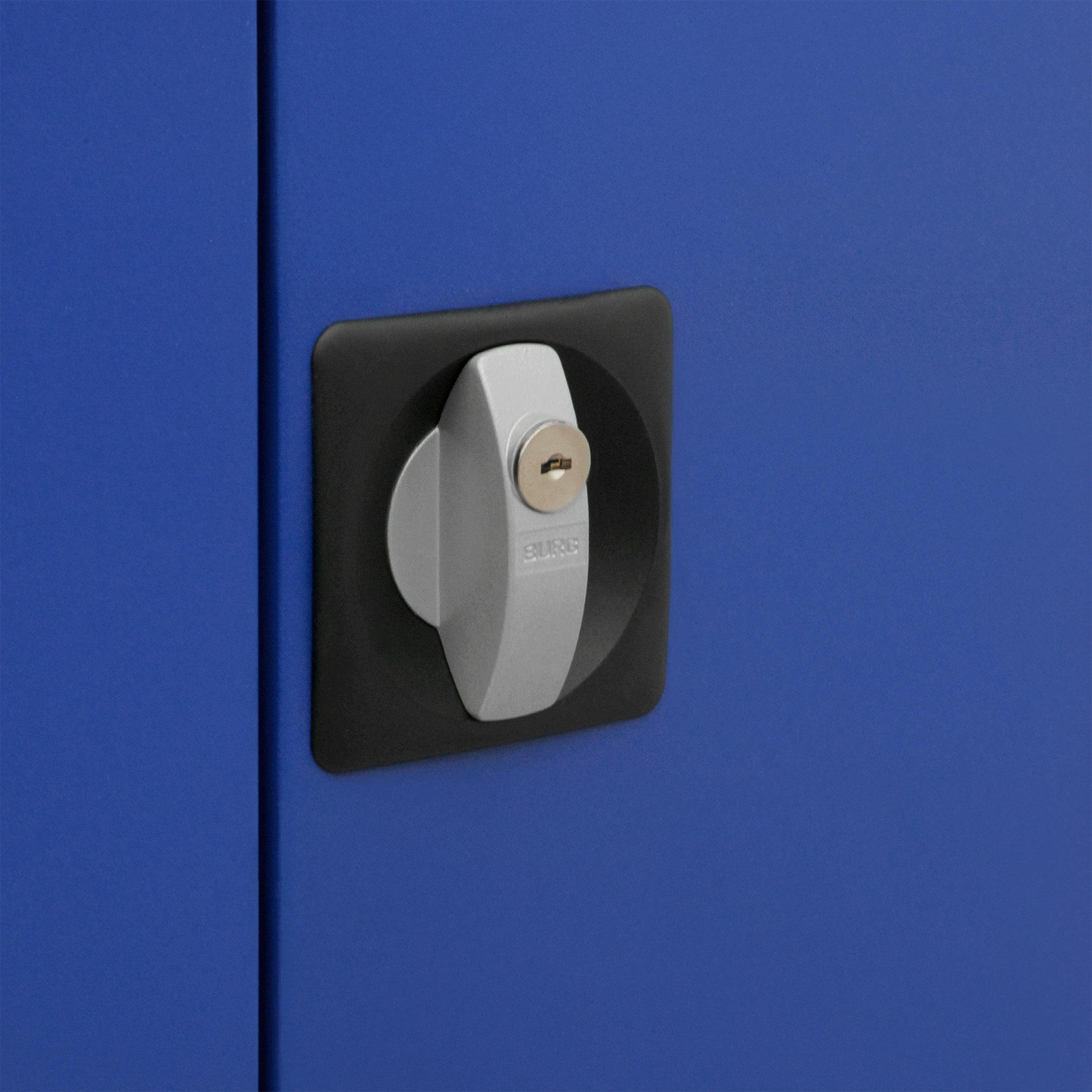 Schlanker Flügeltürenschrank 600 × 600 × 1800 mm, Farbe lichtgrau / enzianblau