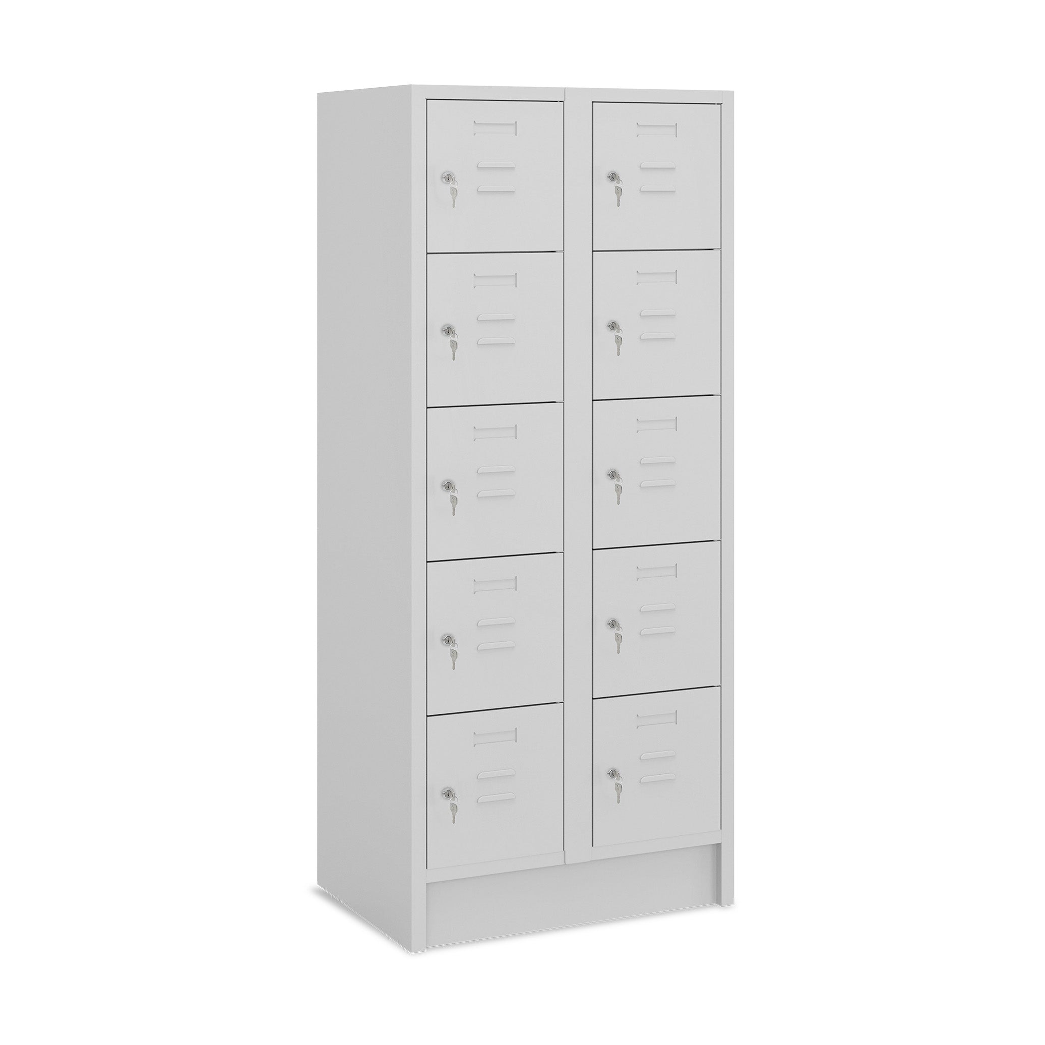 Extra breiter Fächerschrank mit 10 Türen, 800 × 500 × 1800 mm, Farbe lichtgrau