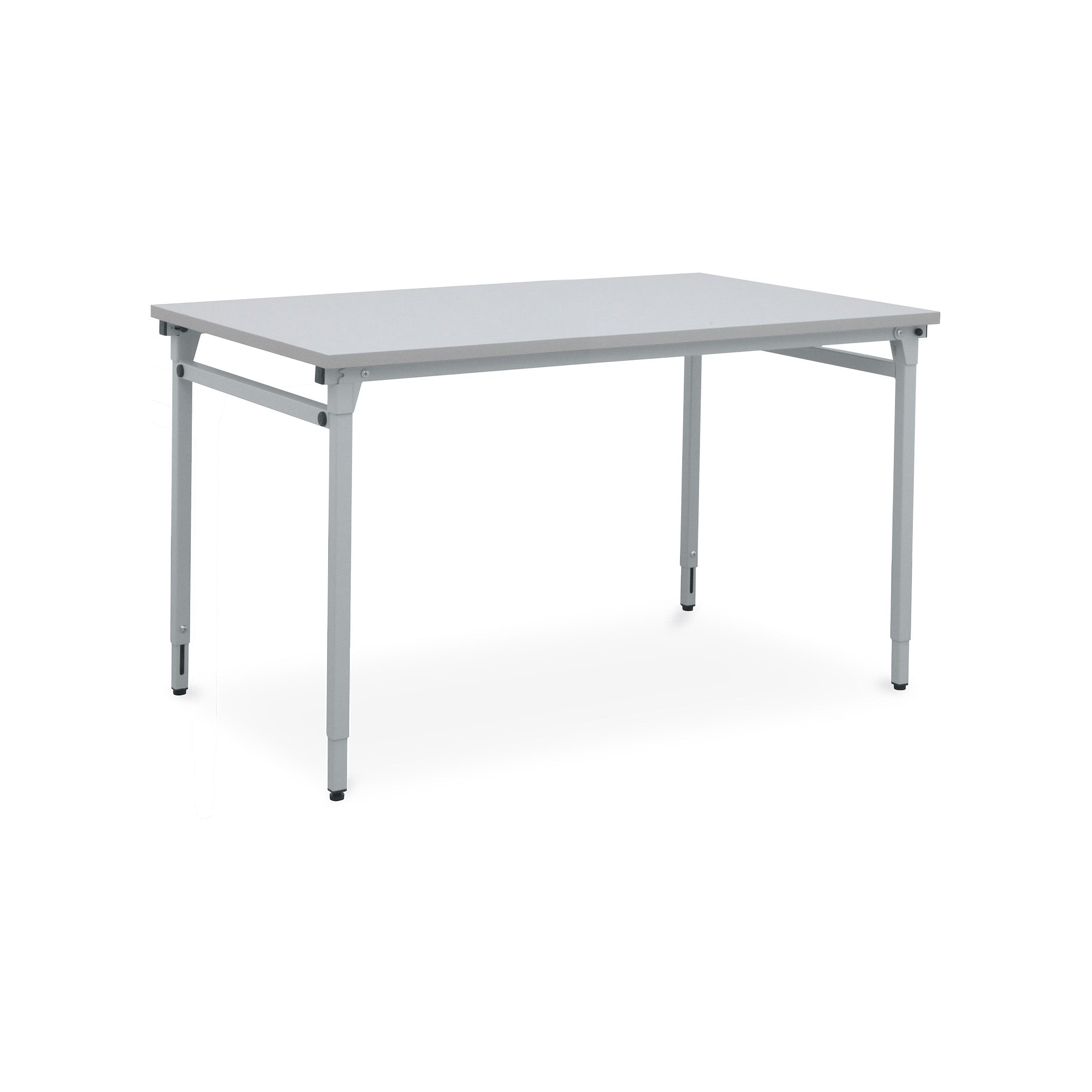 Kompakter Klapptisch 1200 × 600 mm, höhenverstellbar 620–860 mm, Farbe Grau RAL 7035 Kompakter Klapptisch 1200 × 600 mm, höhenverstellbar 620–860 mm, Farbe Grau RAL 7035