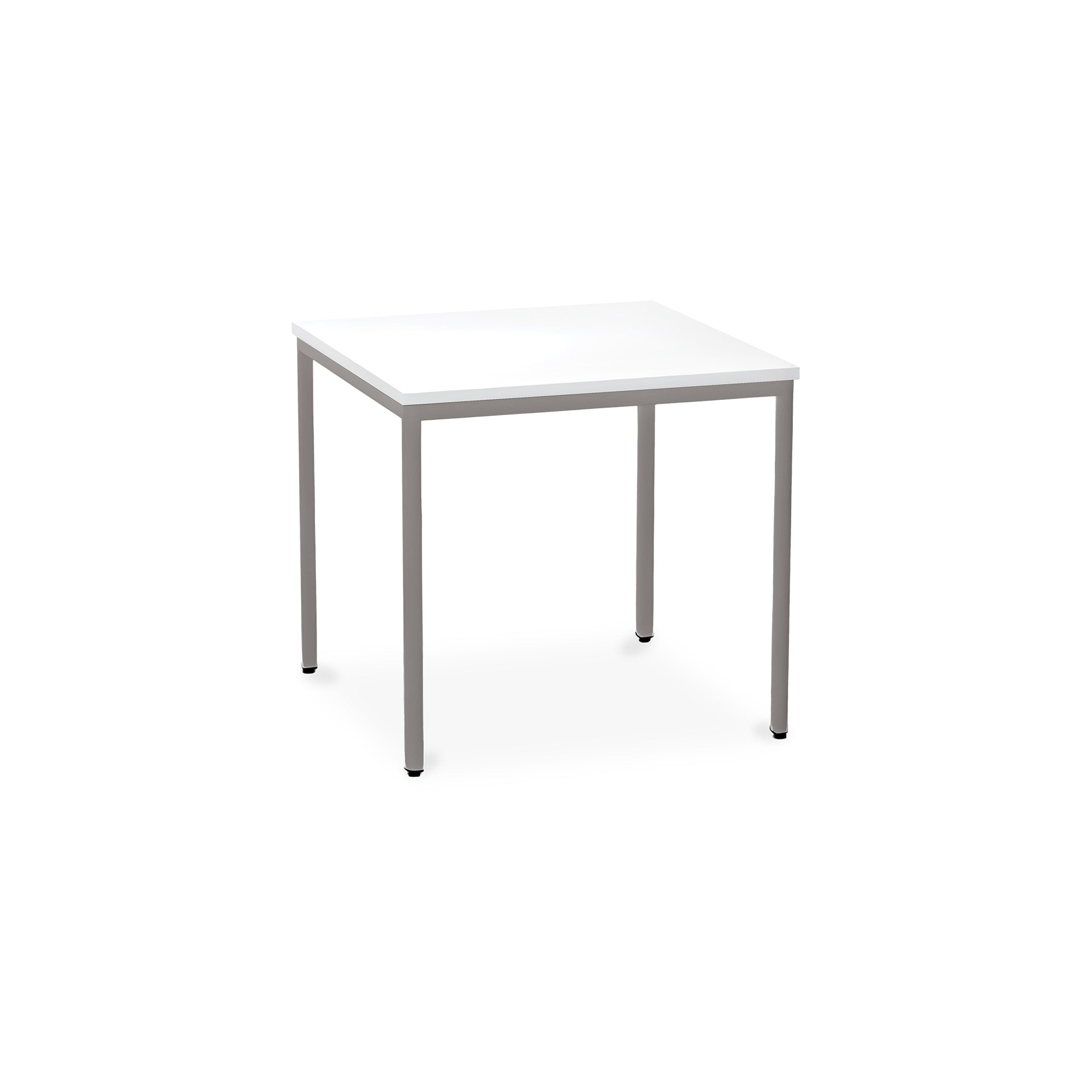 Stabiler Mehrzwecktisch 800 × 800 × 750 mm, Rechteckfüße, Dekor Weißaluminium/Weiß – vielseitig einsetzbar Stabiler Mehrzwecktisch 800 × 800 × 750 mm, Rechteckfüße, Dekor Weißaluminium/Weiß – vielseitig einsetzbar