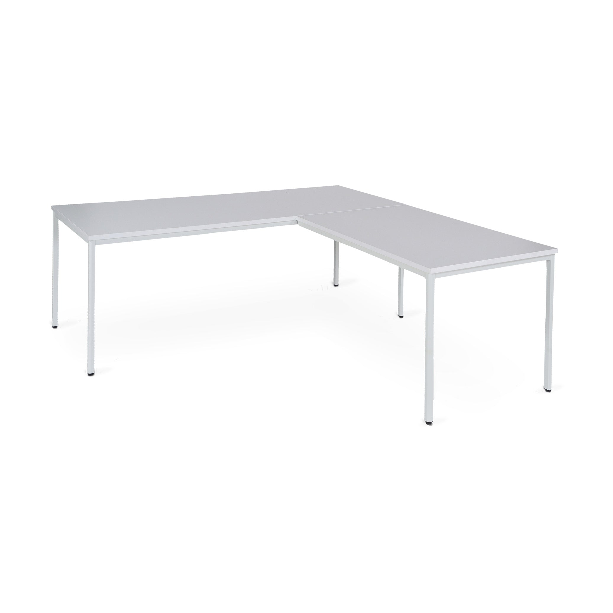 Großer Winkelschreibtisch fürs Büro, 2000 x 2000 mm, Eckkombination in Lichtgrau/Grau