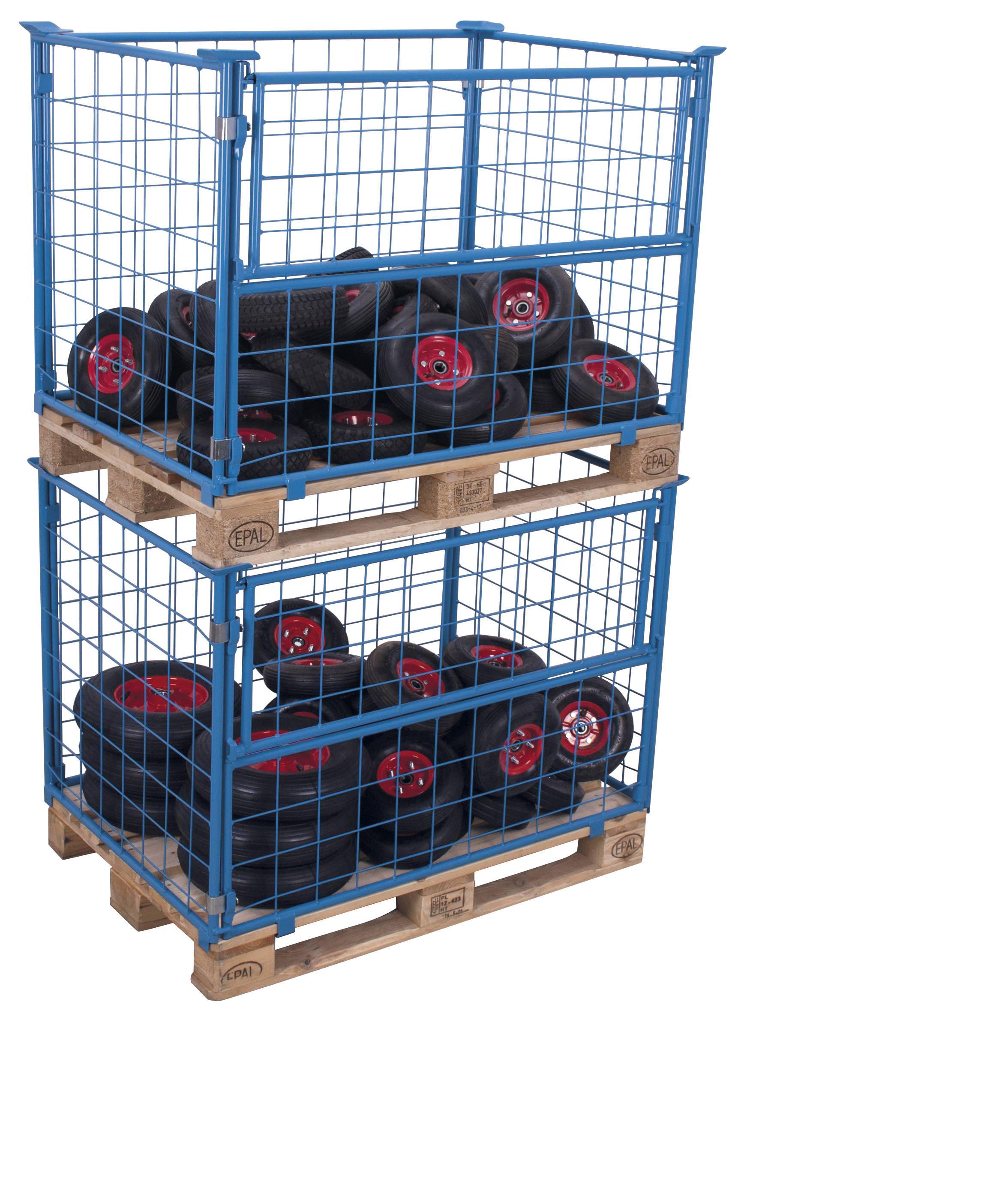 Funktionaler Palettenaufsatz Typ 64, Nutzhöhe 1200 mm, für Euro- und Industriepaletten, RAL 5010, 1200 × 800 mm