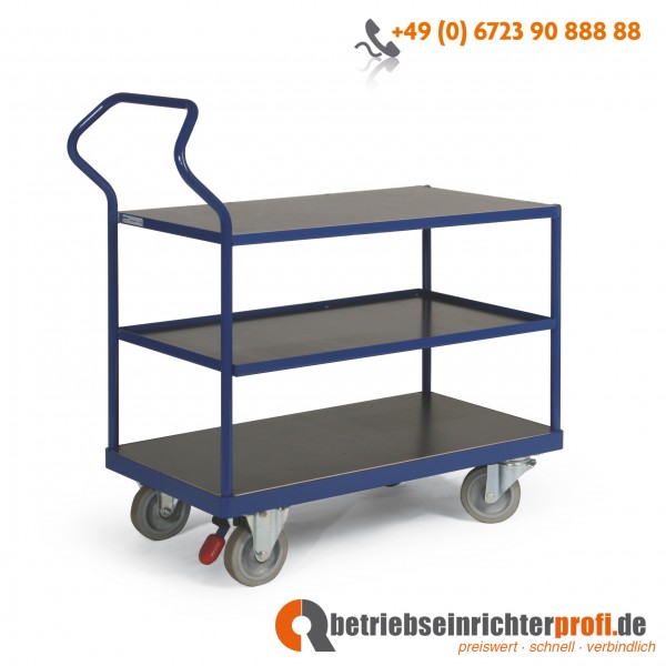 Ergotruck ergonomischer Tischwagen mit 3 Ladeflächen 1200 × 800 mm, Traglast 500 kg