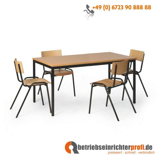 Taurotrade Tisch-Stuhlkombination mit 1 Tisch 1600 x 800 mm und 4 Stühlen