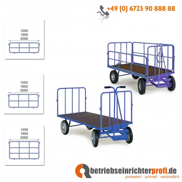 Rotauro Längswand, 1000 mm hoch  für Ladefläche 2000 x 1000 mm