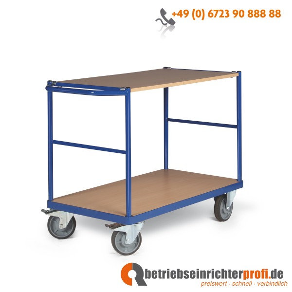 Tauroflex Tischwagen basic mit 2 Ladeflächen 850 × 500 mm, Traglast 350 kg