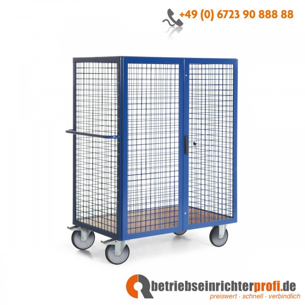 Rotauro Schrankwagen mit Drahtgitterverkleidung, mit Rollen, Ladefläche 1050 x 680 mm, Traglast 600 kg