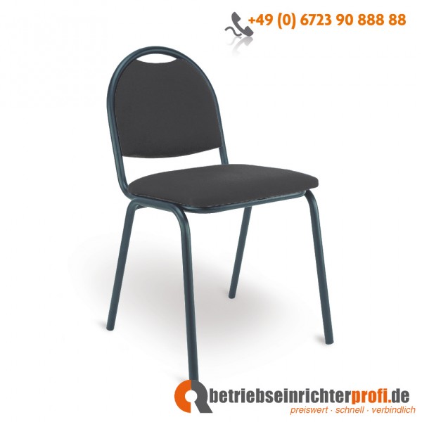 Taurotrade Besucherstuhl Ariosa, Gestell und Bezugstoff in Schwarz, Sitzhöhe 470 mm