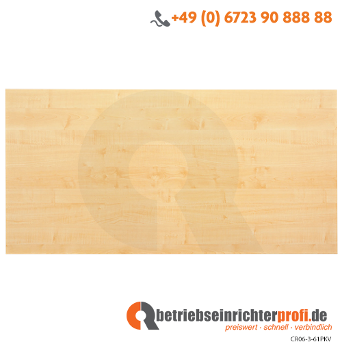 Tischplatte 160x80cm mit Systembohrung Ahorn