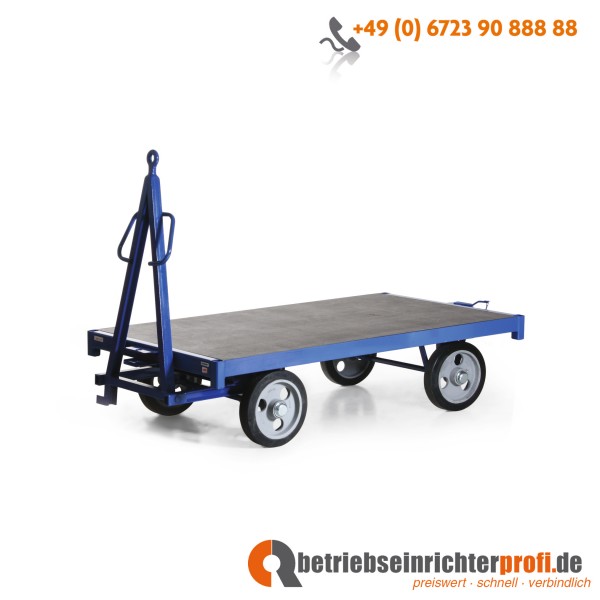 Rotauro Industrieanhänger, Ladefläche 2000 x 1000 mm, Traglast 3000 kg, mit Vollgummibereifung u. Einfach-Drehschemel-Lenkung