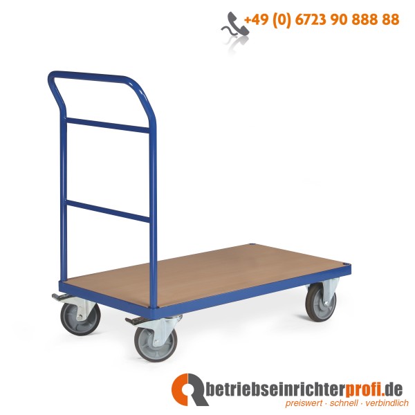 Tauroflex Plattformwagen basic, Ladefläche 1200 × 800 mm, Traglast 500 kg, 1 Schiebebügel