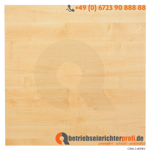 Tischplatte 80x80cm mit Systembohrung Ahorn