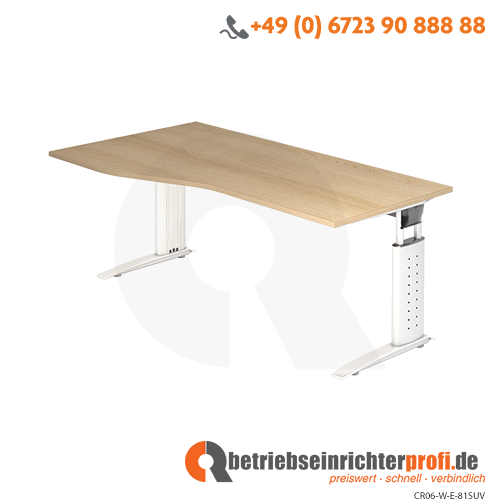 Schreibtisch C-Fuß 180x100/80cm Eiche/Weiß