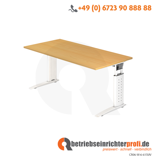 Schreibtisch C-Fuß 160x80cm Buche/Weiß