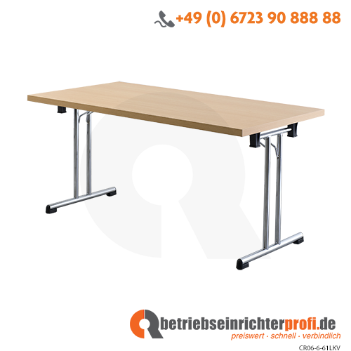 Klapptisch 160x80 cm Buche/Chromgestell