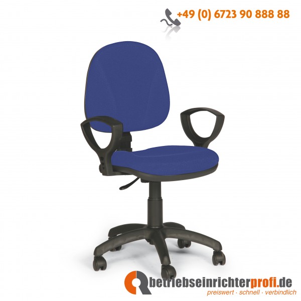 Taurotrade Komfort-Bürostuhl, niedrige Lehne, Bezug in Blau