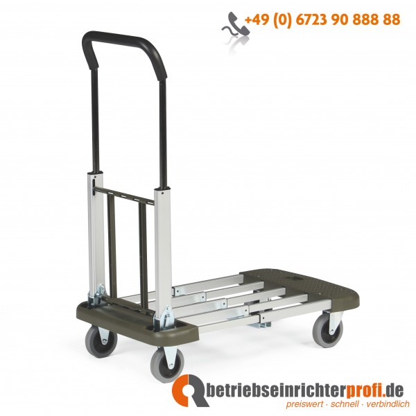 Prestar Aluminium-Transportwagen mit ausziehbarer Ladefläche 540/750 × 440 mm, Traglast 150 kg