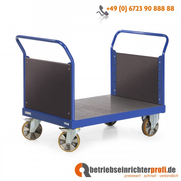 Rotauro Schwerlast-Plattformwagen, Ladefläche 1600× 800, Traglast 2200 kg, mit 2 Stirnwänden