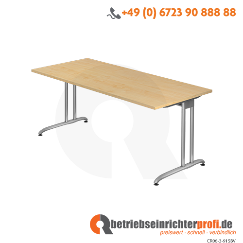 Schreibtisch C-Fuß 180x80cm Ahorn