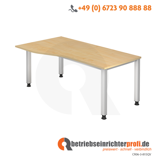 Schreibtisch 4Fuß eckig 180x100/80cm Ahorn