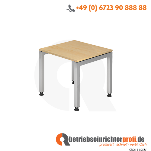 Schreibtisch U-Fuß eckig 80x80cm Ahorn