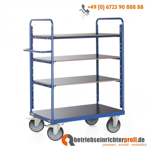 Tauroflex Etagenwagen mit 4 Ladeflächen 1200 × 800, Traglast 600 kg, Gesamthöhe 1500 mm