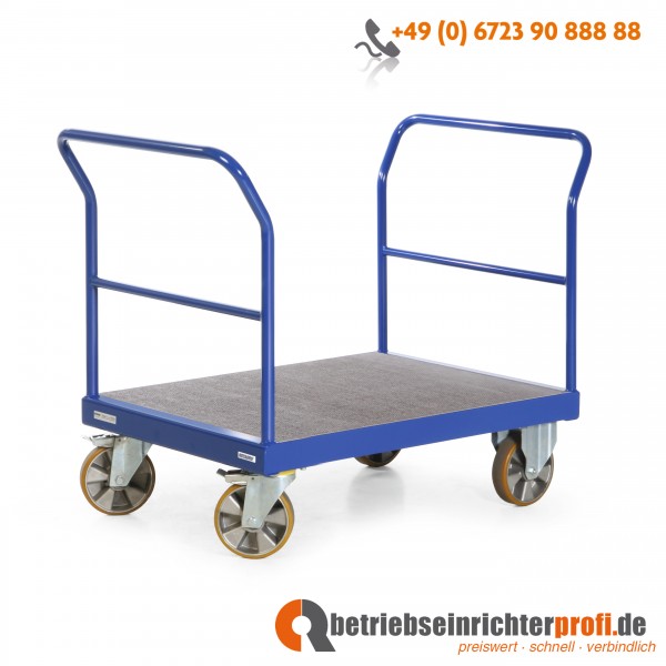 Rotauro Schwerlast-Plattformwagen, Ladefläche 1000 × 700, Traglast 2200 kg, mit 2 Schiebebügeln