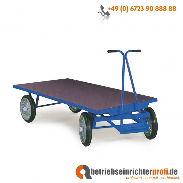 Rotauro Handpritschen-Wagen, Ladefläche 1050 × 700 mm, ohne Bordwände, Traglast 750 kg, Vollgummibereifung