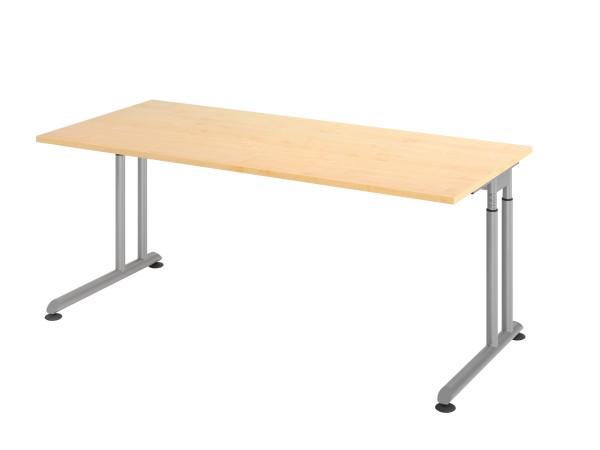 Schreibtisch C-Fuß 180x80cm Ahorn/Silber