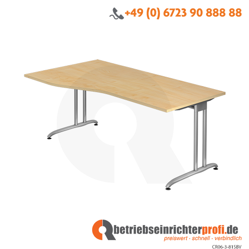 Schreibtisch C-Fuß 180x100/80cm Ahorn