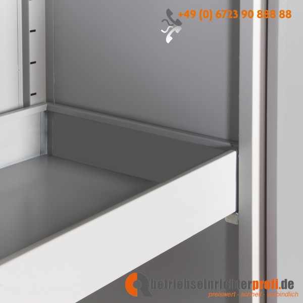 Taurotrade Fachboden mit 100 mm hohem Rand für Umweltschrank 920 mm breit, Traglast 50 kg