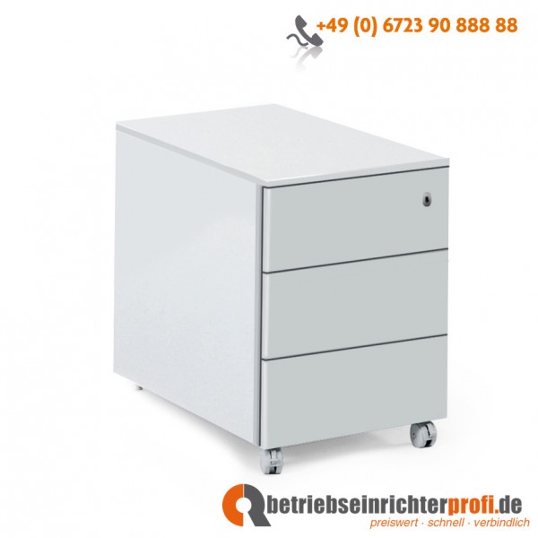 Taurotrade Rollcontainer aus Stahlblech mit 3 Schubladen, H 610 × B 400 × T 600 mm