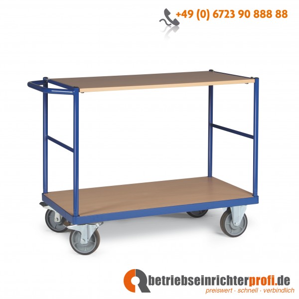 Tauroflex Tischwagen basic mit 2 Ladeflächen 1000 × 700 mm, Traglast 350 kg 