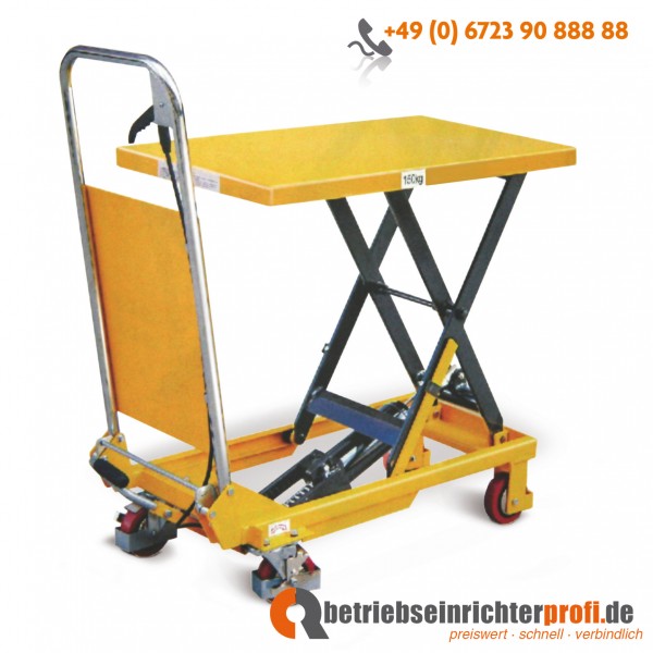 Taurolifter Scherenhubtischwagen, Plattform 750 × 450 mm, Traglast 150 kg 