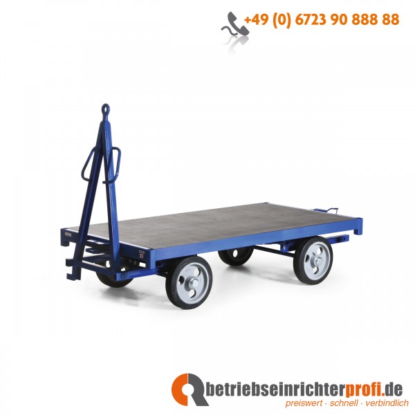 Rotauro Industrieanhänger, Ladefläche 2000 x 1000 mm, Traglast 1500 kg, mit Vollgummibereifung u. Doppel-Drehschemel-Lenkung