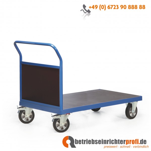 Rotauro Schwerlast-Plattformwagen, Ladefläche 1600 × 800, Traglast 1200 kg, mit 1 Stirnwand