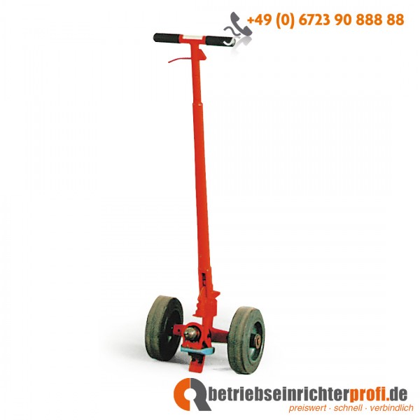 Rotauro Hebelroller mit Bremse, für Rollplatten bis 1000 kg, Lackierung: RAL 2002, Blutorange