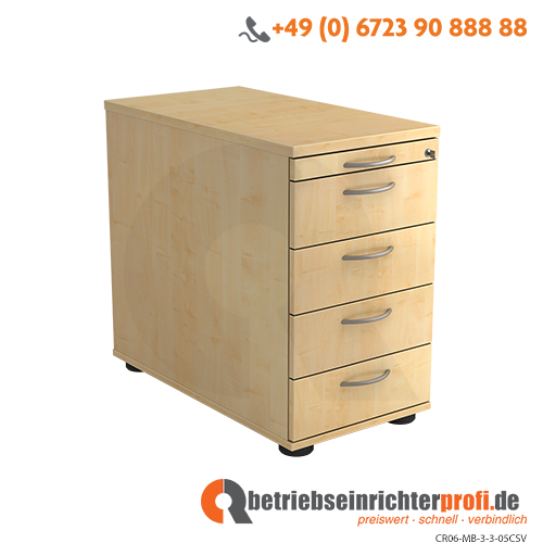 Standcontainer 80cm,4Schub,Schloss BM Ahorn