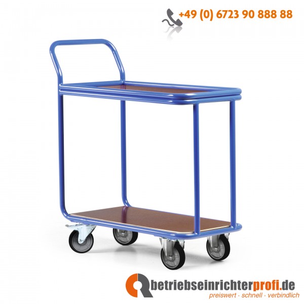 Rotauro Magazinwagen mit 2 Ladeflächen 850 x 450 mm, MIT UmrandungTraglast 300 kg 