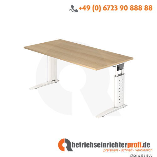 Schreibtisch C-Fuß 160x80cm Eiche/Weiß