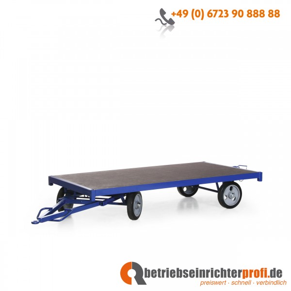 Rotauro Industrieanhänger, Ladefläche 2500 x 1250 mm, Traglast 3000 kg, mit Vollgummibereifung u. Einfach-Drehschemel-Lenkung