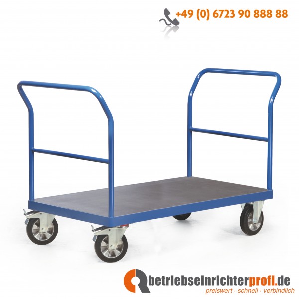 Rotauro Schwerlast-Plattformwagen, Ladefläche 1600 × 800, Traglast 1200 kg, mit 2 Schiebebügeln