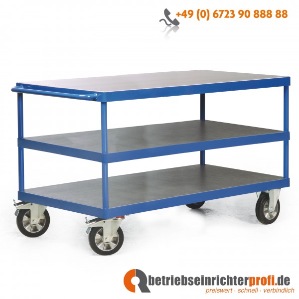 Rotauro Schwerlast-Tischwagen 1200 kg, mit 3 Ladeflächen 2000 x 800