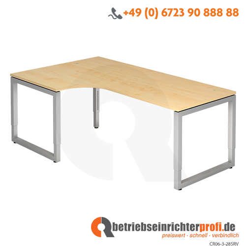 Winkeltisch O-Fuß eckig 200x120cm 90°Ahorn