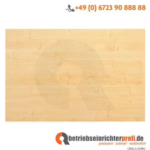 Tischplatte 120x80cm mit Systembohrung Ahorn