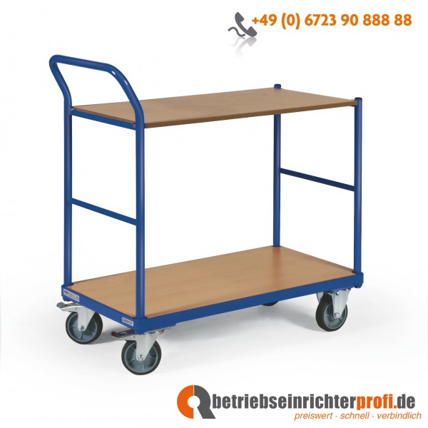 Tauroflex Tischwagen basic mit 2 Ladeflächen 1000 × 600 mm, ohne Bordkante, Traglast 250 kg 